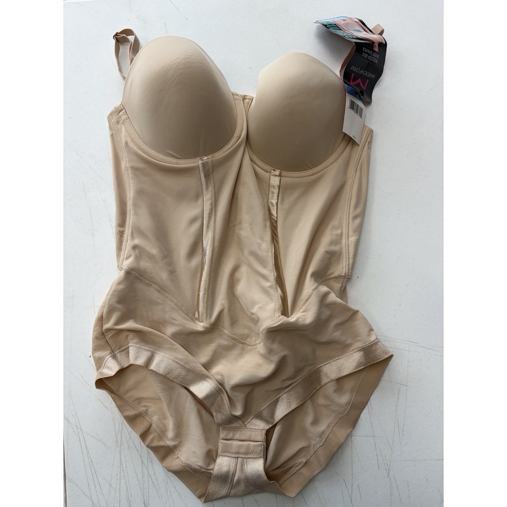 Maidenform Built In Bra Body Shaping Bodysuit - Size 40C - Beige NEW